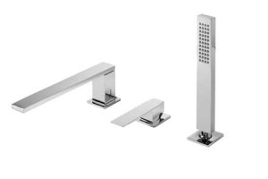 TRES SLIM EXCLUSIVE Bateria wannowa trzyotworowa, chrom 20216101