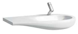 LAUFEN ALESSI ONE Umywalka ścienna 90x50x35 z otworem na baterię, blat z lewej strony biała, H8149764001041 
