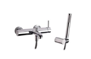 GRAFF TERRA Bateria wannowa ścienna z zestawem natryskowym chrom, EX6776LM46XPC