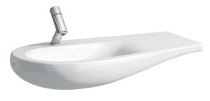 LAUFEN ALESSI ONE Umywalka ścienna 90x50x35 z otworem na baterię, blat z prawej strony biała, H8149754001041