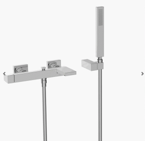 TRES SLIM EXCLUSIVE Bateria wannowa z zestawem natryskowym, chrom 20217001