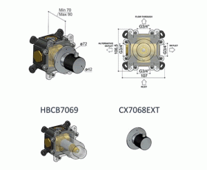 HOTBATH COBBER@WORK Korpus zaworu odcinającego element podtynkowy, HBCB7069