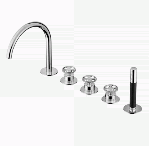 HOTBATH COBBER@WORK Bateria wannowa 5-otworowa na rant wanny chrom, CW172