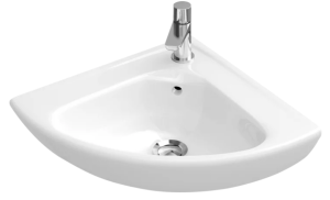 VILLEROY&BOCH O.NOVO Umywalka mała narożna 41,5 cm długość boczna z przelewem compact, 73274001