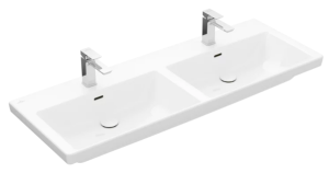 VILLEROY&BOCH SUBWAY 3.0 Umywalka meblowa podwójna 130x47 cm z przelewem, 4A71D501
