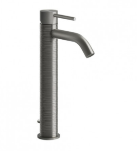 GESSI TRAME Bateria umywalkowa wysoka z krótką wylewką, korek automatyczny, stal szczotkowana 54304.239