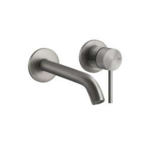 GESSI TRAME Bateria umywalkowa podtynkowa dwuotworowa z krótką wylewką, stal szczotkowana 54383.239