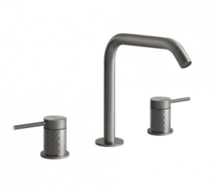 GESSI INTRECCIO Bateria umywalkowa trzyotworowa, bez korka automatycznego, stal szczotkowana 54112.239