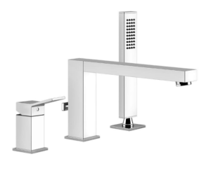 GESSI RETTANGOLO K Bateria wannowa trzyotworowa, chrom 53037.031