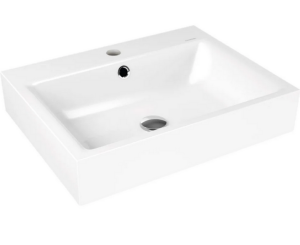 KALDEWEI PURO 3157 Umywalka nablatowa 60x46 cm z przelewem, z jednym otworem na baterię biała 900706013001