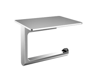 EMCO FLOW Uchwyt na papier toaletowy z półką chrom, 279800100