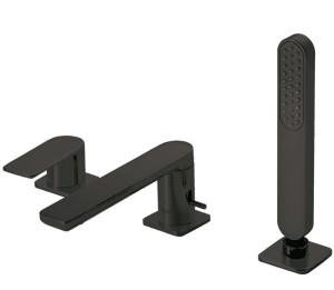 TRES LOFT COLORS Bateria wannowa trzyotworowa wylewka 180mm, czerń matowa 20016203NM