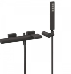 TRES PROJECT Bateria wannowa ścienna, czerń matowa 21117001NM