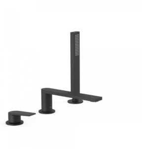 TRES PROJECT Bateria wannowa 3-otworowa, czerń matowa 21116103NM