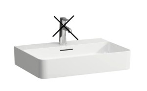 LAUFEN VAL Umywalka ścienna 60x42 bez otworu na baterie szlifowany spód umywalki, H8162830001091