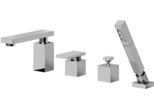 GRAFF SOLAR Czterootworowa bateria wannowa do montażu na rant wanny, chrom E3751LM31PC