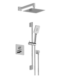 GRAFF BLACKSTONE Zestaw prysznicowy termostatyczny podtynkowy z deszczownicą chrom, BLA02PCT