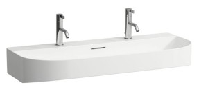 LAUFEN SONAR Umywalka wisząca 100x42 z dwoma otworami na baterię, szlifowany spód umywalki, H8103470001071