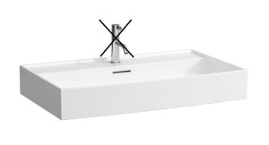 LAUFEN KARTELL BY LAUFEN Umywalka wisząca 80x46 bez otworu na baterię, szlifowany spód umywalki, H8163360001091