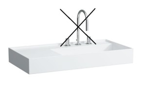 LAUFEN KARTELL BY LAUFEN Umywalka ścienna 90x46 z blatem po lewej stronie bez otworu na baterię, H8103390001121