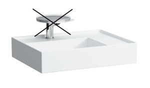 LAUFEN KARTELL BY LAUFEN Umywalka ścienna 60x46 z blatem po prawej stronie bez otworu na baterię, H8103340001121
