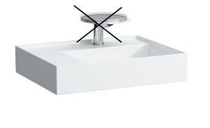 LAUFEN KARTELL BY LAUFEN Umywalka ścienna z blatem po lewej stronie 60x46 bez otworu na baterię szlifowany spód umywalki, H8183350001121