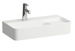 LAUFEN VAL Umywalka ścienna 60x31,5 z otworem na baterię i półką po prawej stronie, szlifowany spód umywalki H8172850001041