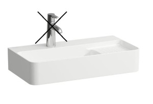 LAUFEN VAL Umywalka ścienna 60x31,5 bez otworu na baterię, z półką po prawej stronie, szlifowany spód umywalki H8172850001091