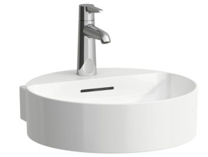 LAUFEN VAL Umywalka ścienna okrągła 40x42,5 z otworem na baterię, szlifowany spód umywalki H8132810001041