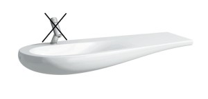 LAUFEN ALESSI ONE Umywalka ścienna 120x50x35 bez otworu na baterię, blat z prawej strony biała H8149734001091