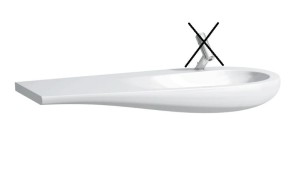 LAUFEN ALESSI ONE Umywalka ścienna 120x50x35 bez otworu na baterię, blat z lewej strony biała H8149744001091