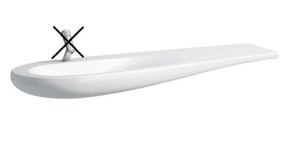 LAUFEN ALESSI ONE Umywalka ścienna 160x50x35 bez otworu na baterie biała H8149714001091