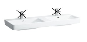 LAUFEN PRO S Umywalka podwójna ścienna 130x46 bez otworu na baterię H8149680001091