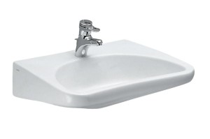 LAUFEN PRO LIBERTY Specjalistyczna umywalka dla osób niepełnosprawnych 66x55 cm z otworem na baterię H8106030001041
