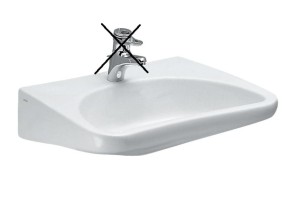 LAUFEN PRO LIBERTY Specjalistyczna umywalka dla osób niepełnosprawnych 66x55 cm bez otworu na baterię H8106030000001