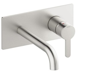 DAMIXA SILHOUET Zestaw elementów zewnętrznych z wylewką podtynkowej baterii umywalkowej 18 cm stal PVD, 7462546