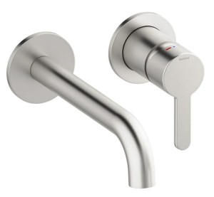 DAMIXA SILHOUET Zestaw elementów zewnętrznych z wylewką podtynkowej baterii umywalkowej 18 cm stal PVD, 7462646