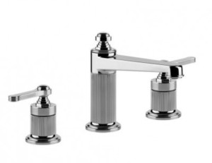 GESSI VENTI20 Trzyotworowa bateria umywalkowa 15,5 cm z korkiem automatycznym, chrom 65012.031