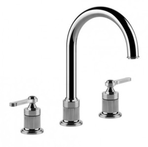 GESSI VENTI20 Trzyotworowa bateria umywalkowa 28,1 cm bez korka automatycznego, chrom 65016.031