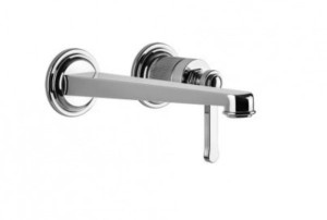 GESSI VENTI20 Dwuotworowa bateria umywalkowa podtynkowa, z wylewką 21 cm bez korka automatycznego, chrom 65089.031