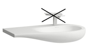 LAUFEN ALESSI ONE Umywalka 90x50x35 bez otworu na baterię, blat z lewej strony biała matowa H8149767571091