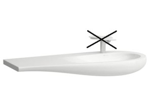 LAUFEN ALESSI ONE Umywalka ścienna 120x50x35 bez otworu na baterię, blat z lewej strony biała matowa H8149747571091