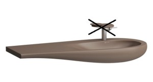 LAUFEN ALESSI ONE Umywalka ścienna 120x50x35 bez otworu na baterię, blat z lewej strony caffe matowa H8149741881091 