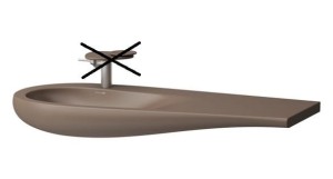 LAUFEN ALESSI ONE Umywalka ścienna 120x50x35 bez otworu na baterię, blat z prawej strony caffe matowa H8149731881091