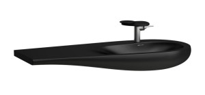 LAUFEN ALESSI ONE Umywalka ścienna 120x50x35 z otworem na baterię, blat z lewej strony czarna matowa H8149747161041