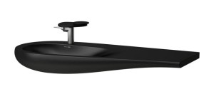 LAUFEN ALESSI ONE Umywalka ścienna 120x50x35 z otworem na baterię, blat z prawej strony czarna matowa H8149737161041
