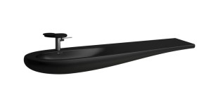 LAUFEN ALESSI ONE Umywalka ścienna 160x50x35 z otworem na baterie czarna matowa H8149717161041