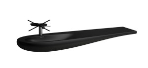 LAUFEN ALESSI ONE Umywalka ścienna 160x50x35 bez otworu na baterie czarna matowa, H8149717161091