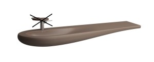 LAUFEN ALESSI ONE Umywalka ścienna 160x50x35 bez otworu na baterie caffe matowa, H8149711881091