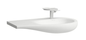 LAUFEN ALESSI ONE Umywalka ścienna 90x50x35 z otworem na baterię, blat z lewej strony biała matowa, H8149767571041